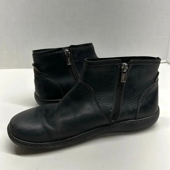 Birkenstock Leather Bennington Booties Ankle Boots Zip Up Side Black Size 37 / 6 - Picture 2 of 12